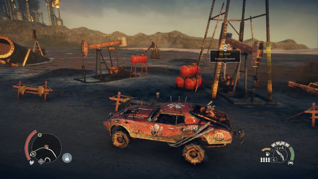 Destroy the pumps without leaving the vehicle. - The Heights | Pink Eyes Territory - maps - Pink Eyes Territory - maps - Mad Max Game Guide