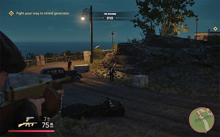 When you approach the lighthouse, you will have to fight gangsters with headgear resembling aliens - Mafia Definitive Edition: Alien Infiltration - Free raid - Mafia Definitive Edition Guide, Walkthrough