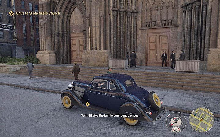 Go back to the yard and meet Sam at the car - Mafia Definitive Edition: The Saint and the Sinner - walkthrough - Walkthrough - Mafia Definitive Edition Guide, Walkthrough