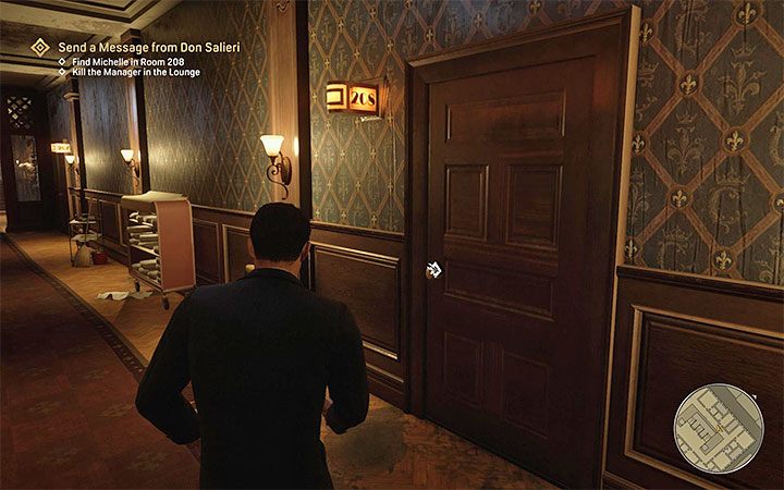 Enter room 208 and watch the cutscene which depicts the meeting with Michelle - Mafia Definitive Edition: The Saint and the Sinner - walkthrough - Walkthrough - Mafia Definitive Edition Guide, Walkthrough