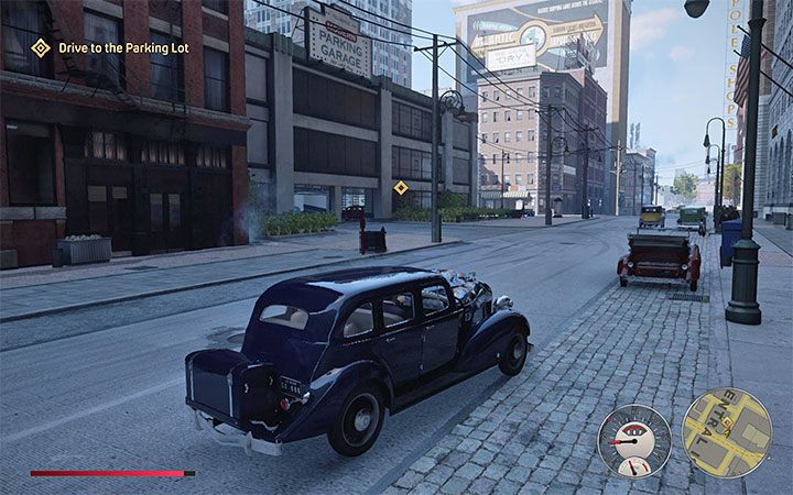 Get in the car in which Paulie and Carlo are already sitting and head towards the multi-storey Parking Lot in the Central Island area - Mafia Definitive Edition: Great Deal - walkthrough - Walkthrough - Mafia Definitive Edition Guide, Walkthrough