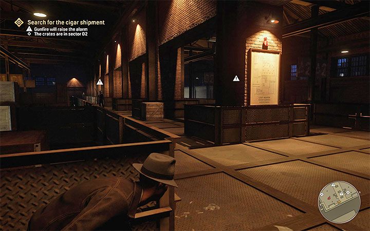 In the new warehouse, start by getting rid of 3 guards patrolling the upper balconies - Mafia Definitive Edition: Just for Relaxation - walkthrough - Walkthrough - Mafia Definitive Edition Guide, Walkthrough