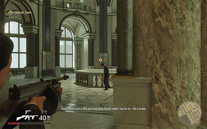 Start hunting Sam and don't forget to hide behind covers - Mafia Definitive Edition: The Death of Art - walkthrough - Walkthrough - Mafia Definitive Edition Guide, Walkthrough