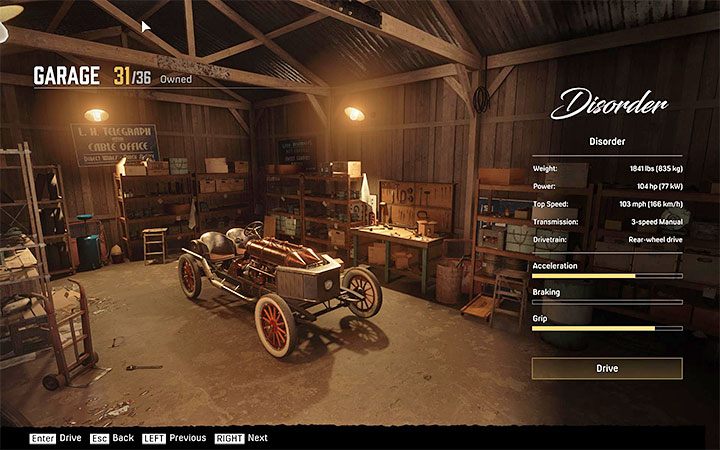 From this point on, you can choose the special Disorder car after visiting any garage - Mafia Definitive Edition: Disorder - hidden car, where to find - Cars - Mafia Definitive Edition Guide, Walkthrough