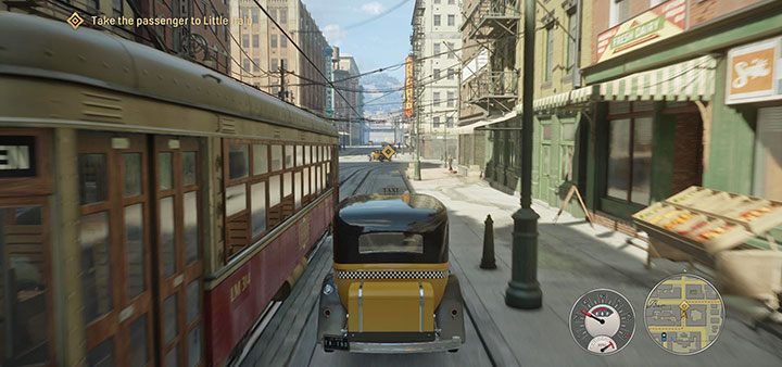 Another customer should be around the corner – that person is marked with a blue icon on the mini-map - Mafia Definitive Edition: Running Man - walkthrough - Walkthrough - Mafia Definitive Edition Guide, Walkthrough