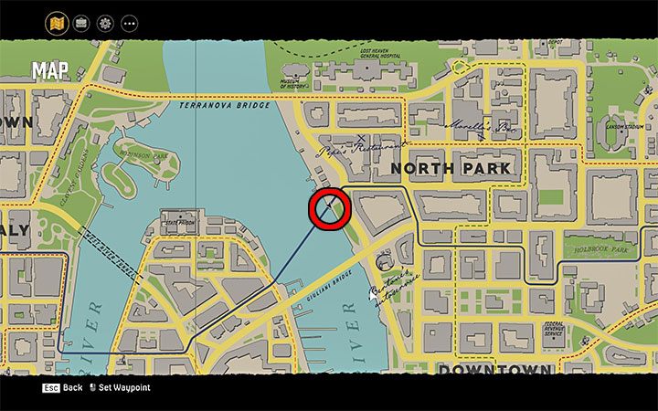 The charter lies on a brick wall next to the East River in the western part of the North Park neighborhood - Mafia Definitive Edition: Cigarette Cards - list and locations - Secrets and finders - Mafia Definitive Edition Guide, Walkthrough