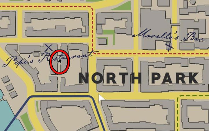 The magazine lies on the ground in an alley a short distance east of Pepe's Restaurant in the North Park neighborhood - Mafia Definitive Edition: Black Mask magazines - list and locations - Secrets and finders - Mafia Definitive Edition Guide, Walkthrough