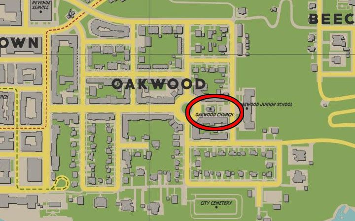 The magazine lies in front of the (closed) entrance door of a small church located next to the roundabout in the Oakwood district - Mafia Definitive Edition: Terror Tales magazines - list and locations - Secrets and finders - Mafia Definitive Edition Guide, Walkthrough