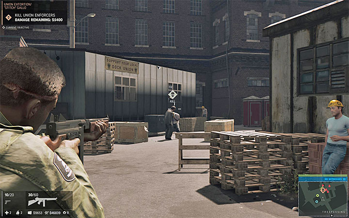 You can kill the enforcers from distance or by getting close to them - Union Extortion (extortion racket) | Walkthrough - Story missions - Mafia III Game Guide