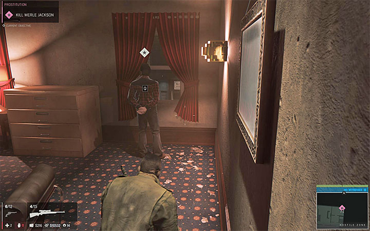 If you remained undetected, you will have an opportunity to sneak up on Merle from behind - Prostitution (prostitution racket) | Walkthrough - Story missions - Mafia III Game Guide