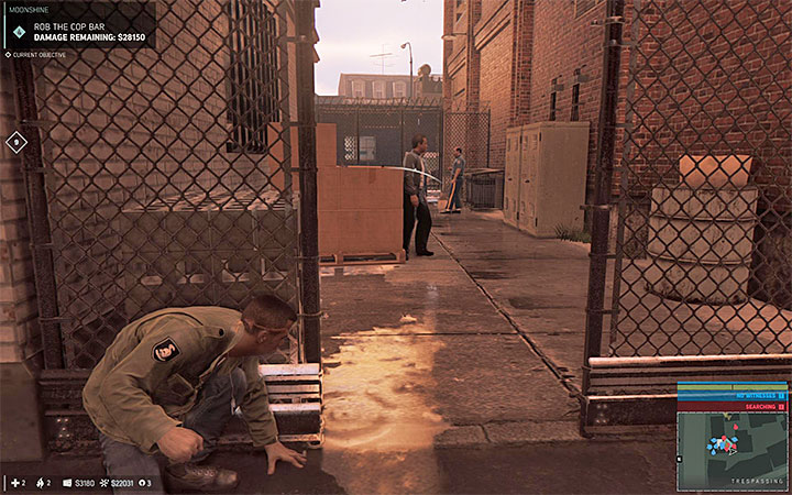 It is a good idea to whistle to convince the gangster to move away from the door - Moonshine (moonshine racket) | Walkthrough - Story missions - Mafia III Game Guide