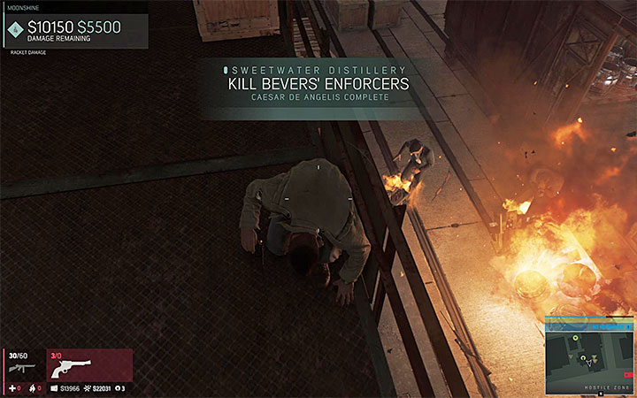 You can attack Caesar from the upper balcony (the one with the sentry) - Moonshine (moonshine racket) | Walkthrough - Story missions - Mafia III Game Guide