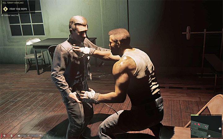 After you have loosened the ropes, Lincoln has to grab the torturing gangster - Kill Tommy Marcano (murdering Tommy Marcano) | Walkthrough - Story missions - Mafia III Game Guide