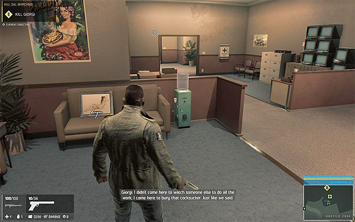 Painting 32 can be found in the corridor shown above - the corridor links the first and the second big area of the casino - Vargas paintings | Secrets - Secrets - Mafia III Game Guide