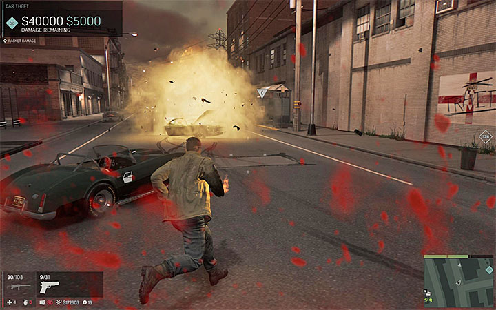 You can shoot down the thief or blow the stolen car up with the driver inside - Auto Theft (car stealing racket) | Walkthrough - Story missions - Mafia III Game Guide