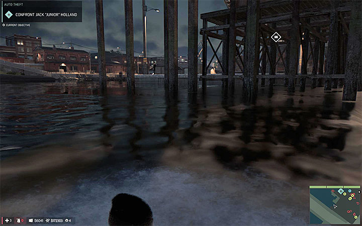 Select the main entrance or swim towards the area guarded by the gangsters - Auto Theft (car stealing racket) | Walkthrough - Story missions - Mafia III Game Guide
