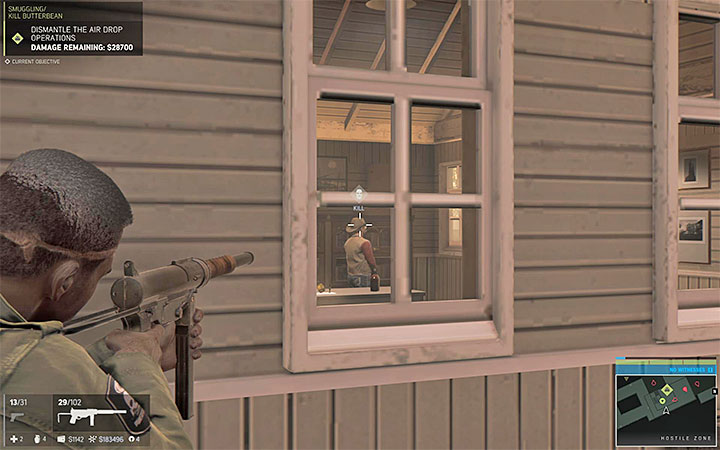 You can shoot down Butterbean through a window or get closer to him - Smuggling (smuggling racket) | Walkthrough - Story missions - Mafia III Game Guide