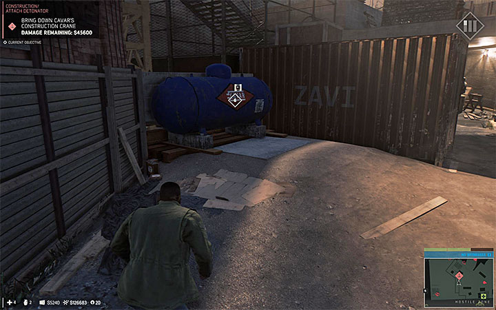 The construction site is a large location filled with workers (they are neutral towards Lincoln) and gangsters - Construction (construction racket) | Walkthrough - Story missions - Mafia III Game Guide