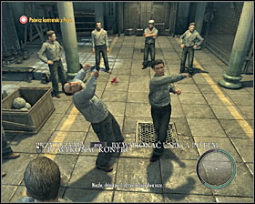 The fight will be paused for a short while after your first successful counterattack and then you'll resume sparring with Pepe - Chapter 6 - Time Well Spent - p. 1 - Walkthrough - Mafia II - Game Guide and Walkthrough