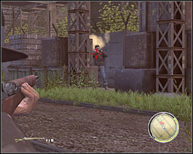 Start off by eliminating an enemy standing on a small balcony #1, because he will pose a serious threat to your safety - Chapter 8 - The Wild Ones - p. 2 - Walkthrough - Mafia II - Game Guide and Walkthrough