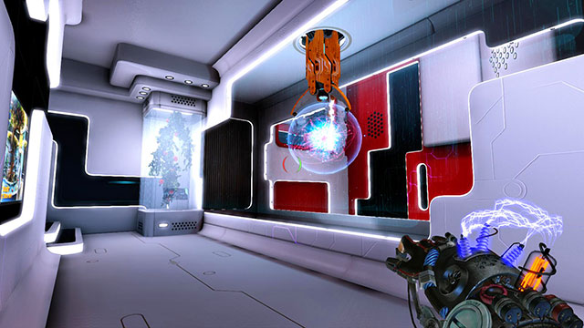 Unfortunately, a thick glass separates you from the generator - Intermediate Cube - Walkthrough - Act I - Magrunner: Dark Pulse - Game Guide and Walkthrough