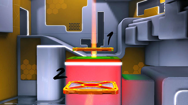 Change the charge of the first platform on green - Platform Test - Walkthrough - Act I - Magrunner: Dark Pulse - Game Guide and Walkthrough