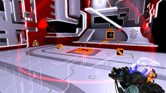 Place two cubes in the middle of circle and the module, which is inside, charge with red (screen above) - Intermediate Integration - Walkthrough - Act I - Magrunner: Dark Pulse - Game Guide and Walkthrough