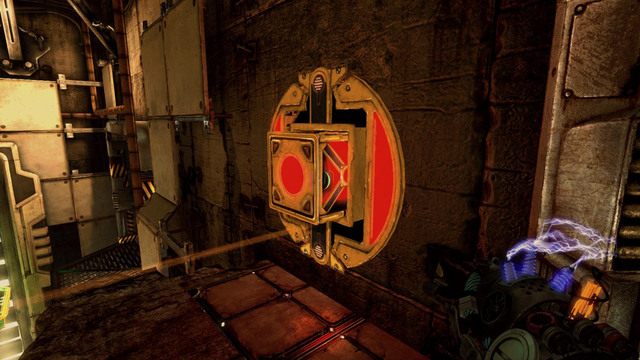 Place the cube to the empty magnetic engine and change its charge on red (screen above) - Hidden Lab - Walkthrough - Act II - Magrunner: Dark Pulse - Game Guide and Walkthrough