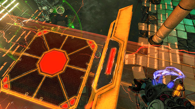 You can also stay on the platform and change its and walls charge to green - Upgrade - Walkthrough - Act II - Magrunner: Dark Pulse - Game Guide and Walkthrough