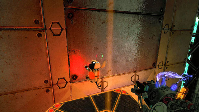 Here you find a vertical platform without a magnetic engine - Upgrade - Walkthrough - Act II - Magrunner: Dark Pulse - Game Guide and Walkthrough