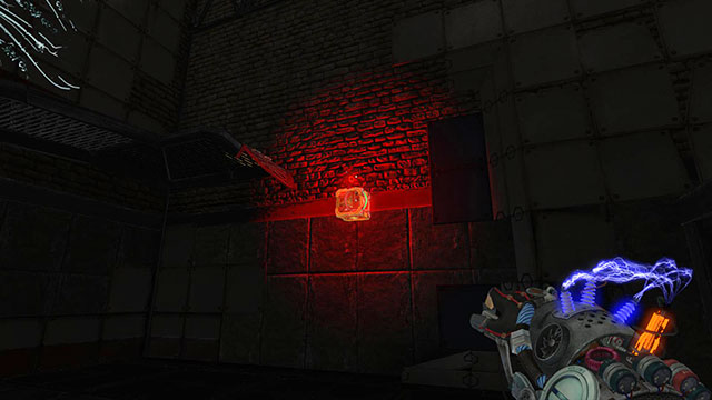 You can also jump up and pick up the cube personally. But you may be fired at. - Darkness - Walkthrough - Act II - Magrunner: Dark Pulse - Game Guide and Walkthrough