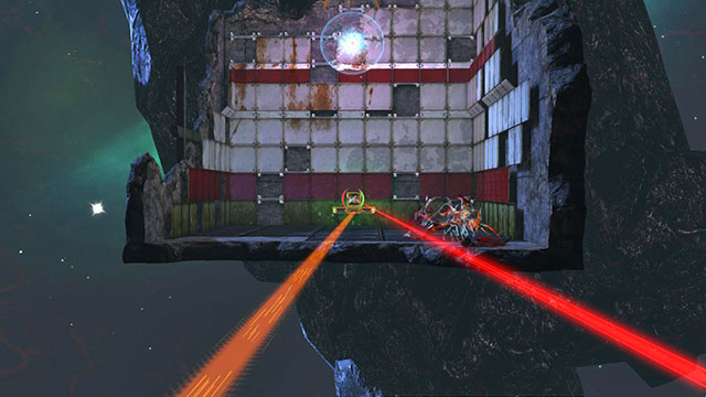 The second cube, in the module in front of the entrance, you have to put on the horizontal platform next to the small column - The Outsider - Walkthrough - Act III - Magrunner: Dark Pulse - Game Guide and Walkthrough