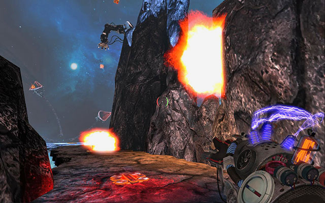 First explosive cubes will slow monster down - From Beyond - Walkthrough - Act III - Magrunner: Dark Pulse - Game Guide and Walkthrough