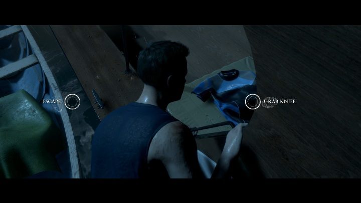 You can grab a knife and threaten your opponent or jump into a boat and begin your escape - Death | The Dark Pictures Man of Medan Guide - Basics - The Dark Pictures Man of Medan Guide
