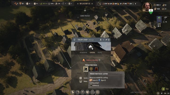 To create clothes, you need a fairly advanced production chain - although, of course, you can make up for the lack of resources by importing via a trading post - Manor Lords: How to produce clothes? - FAQ - Manor Lords Guide