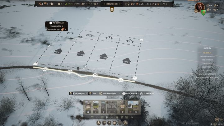 It costs 2 wood to build a single basic burgage plot - Manor Lords: How to get more settlers? - FAQ - Manor Lords Guide