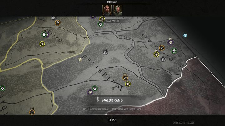 Regions can also be claimed by spending King's Favour, a special currency - Manor Lords: how to take over new regions? - FAQ - Manor Lords Guide