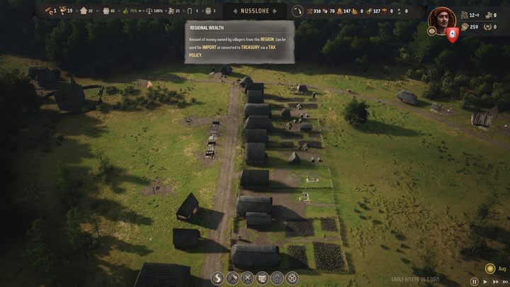 A region's wealth represents the combined wealth of all the inhabitants of your settlement, so it functions as a currency - Manor Lords: How to get Regional Wealth? - FAQ - Manor Lords Guide