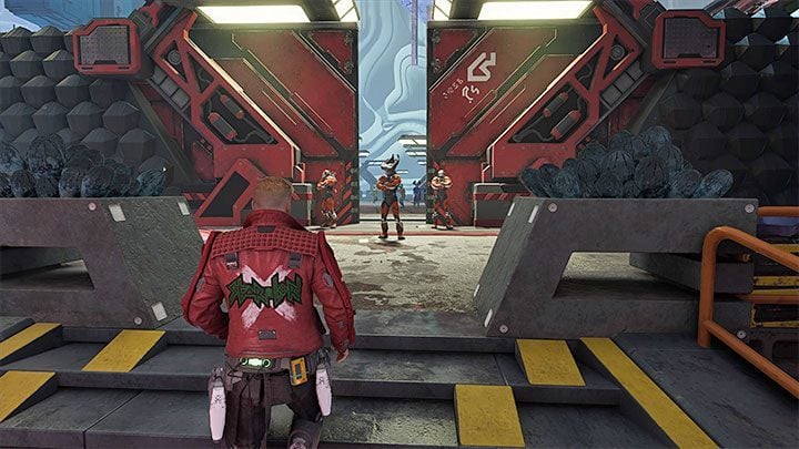 Your objective is to reach the pictured guarded passageway - Guardians of the Galaxy: Chapter 6 - walkthrough - Walkthrough - Guardians of the Galaxy Guide
