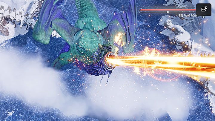 After you advance to the second phase of the fight, the arena will be bombarded by ice blocks for the first time - Guardians of the Galaxy: Fin Fang Foom - how to defeat? - Bosses - Guardians of the Galaxy Guide