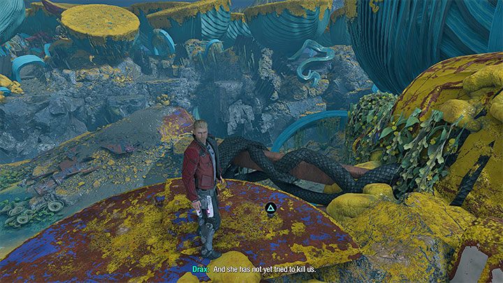 A correctly solved puzzle will allow you to leave the huge wing of a bomber wreck, and you have to use this passage (picture 1) - Guardians of the Galaxy: Chapter 3 - all secrets/ collectibles, list - Secrets and Finds - Guardians of the Galaxy Guide