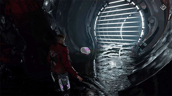 This secret can be found upon completing the second drone escaping sequence, which involves tearing out a section of the floor (screenshot no - Guardians of the Galaxy: Chapter 4 (selling Rocket) - secrets/collectibles, list - Secrets and Finds - Guardians of the Galaxy Guide