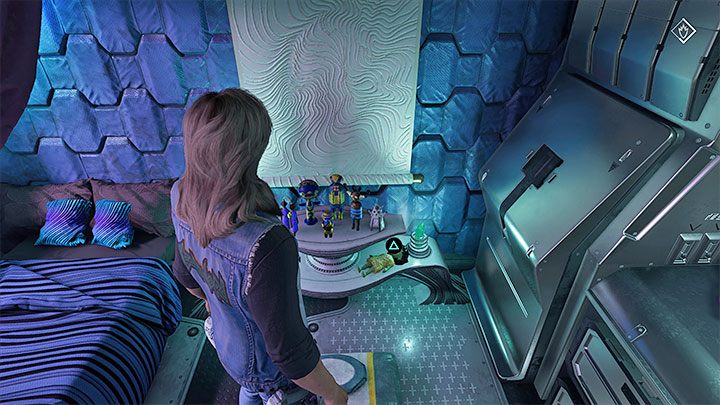 Visit Gamora's cabin aboard Milano and look for the Guardian Collectible inside (the doll was an exception in that you had to buy it at the souvenir shop in Collector's Emporium in chapter 6, rather than find it somewhere in the game world) - Guardians of the Galaxy: Chapter 9 - All secrets/collectibles, list - Secrets and Finds - Guardians of the Galaxy Guide