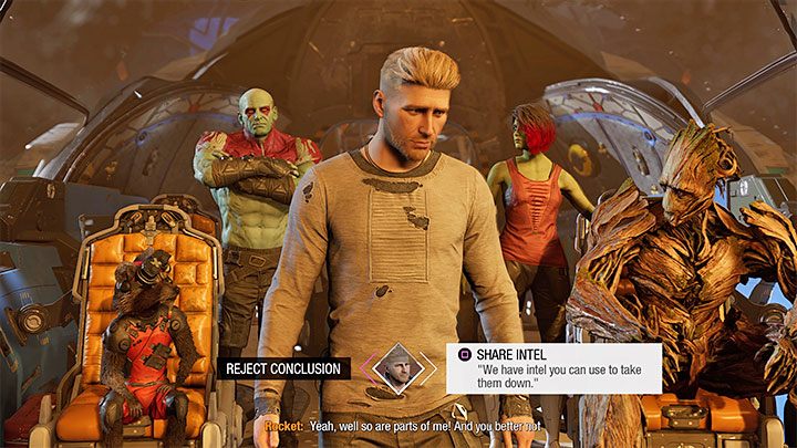 Your task is to choose the correct option three times - Guardians of the Galaxy: Important choices - Chapter 9 - Important choices - Guardians of the Galaxy Guide
