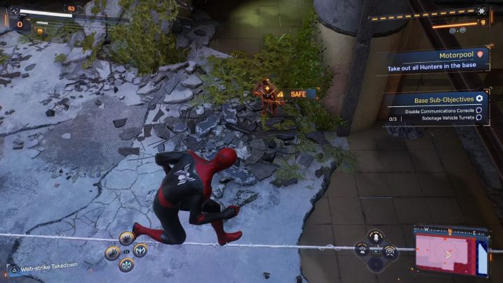 After clearing all the Hunter Blinds from this area, head to their base - Spider-Man 2: All Hunter Blind and Hunter Base Locations - Secrets and Collectibles - Spider Man 2 Guide