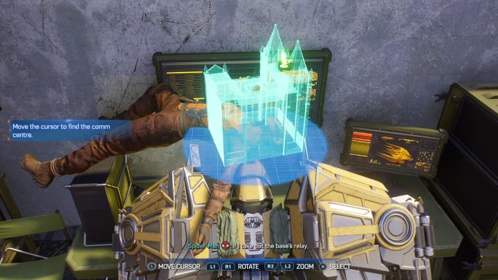 You will find this Hunter Blind in the northern part of the district - Spider-Man 2: All Hunter Blind and Hunter Base Locations - Secrets and Collectibles - Spider Man 2 Guide