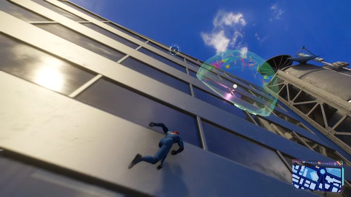 This Spider-bot is found on a wall near the roof of the building - Spider-Man 2: All Spider-bot locations - Secrets and Collectibles - Spider Man 2 Guide