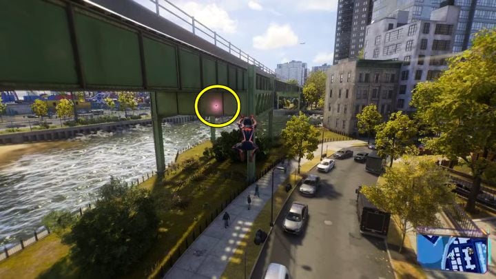 Spider-bot #29 is under the bridge leading to Coney Island - Spider-Man 2: All Spider-bot locations - Secrets and Collectibles - Spider Man 2 Guide