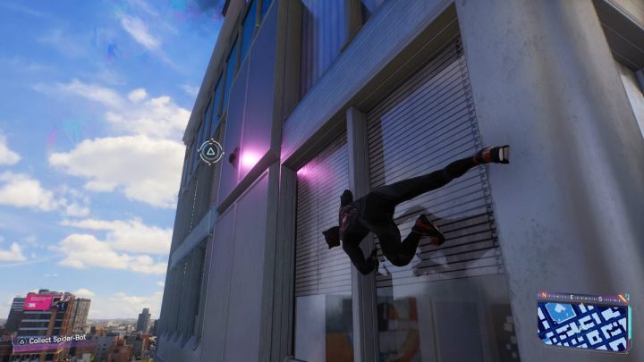 Spider-bot #32 is on the top of the tall skyscraper - Spider-Man 2: All Spider-bot locations - Secrets and Collectibles - Spider Man 2 Guide