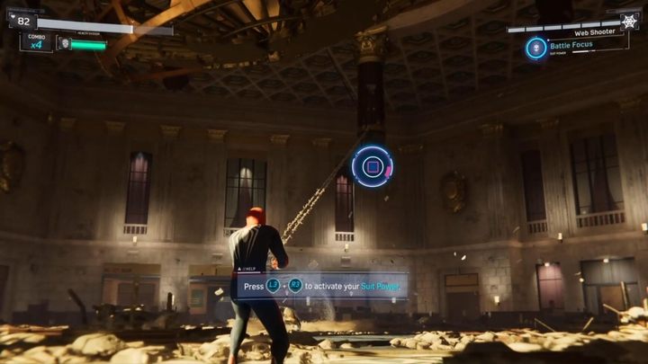 Repeat the strategy several times and Shocker will be grounded by the web - Marvels Spider-Man: Shocker - boss, how to beat? - Bosses - Spider-Man Game Guide